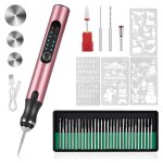 Stylo de gravure lectrique avec 37 bits machine de gravure sans fil rechargeable usb graveur rotatif ...