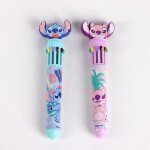 Stylo - angel & stitch - multicolore - 10 couleurs - licence officielle disney