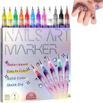 Stylos pour nail art 12 couleurs marqueurs pour nail art 05 mm marqueurs pour ongles gel � s�chage rapide ...