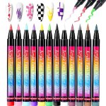 Stylos nail art 12 couleurs ? marqueurs acryliques  schage rapide pour nail art verre bois toile et ...