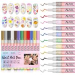 Stylos � ongles 12 couleurs pour nail art peinture acrylique marqueurs pour nail art dessin peinture ...