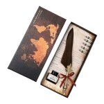 Stylo plume - vintage - marron - criture fluide - 6 pointes - design antique