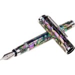 Stylo plume lachieva paua avec pointe fine schmidt - stylo de luxe fait main
