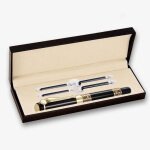 Stylo plume de luxe en mtal  pointe moyenne avec encre noire