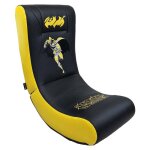 Subsonic - chaise à bascule rocking chair batman pouf gamer simili cuir et broderies - noir et jaune Subsonic - chaise à bascule rocking chair batman pouf gamer simili cuir et broderies - noir et jaune