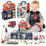 Sun baby - circuit avec locomotive lectrique - pour enfants ds 3 ans - boucle viaduc barrire