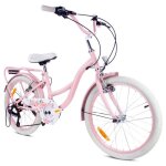 V�lo enfant - flower bike - roues 20 - 6 � 10 ans - v - brake - porte - bagages - garde - boue - rose ...