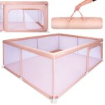 Sun baby - parc enfant 150x200 cm - 0 - 2 ans saumon - entr�e zipp�e pieds antid�rapants sac de transport ...