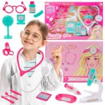Sun baby - set petit docteur 3 + ? 14 accessoires - stthoscope, seringue, lunettes, microscope et autres, ...