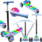 Trottinette enfant - lumi ride - 3 roues 7 couleurs led 20 programmes - 3 + ans 50kg pliable rglable ...