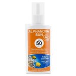Spray solaire bio - alphanova - spf 50 + - 125g - waterproof - peaux sensibles Spray solaire bio - alphanova - spf 50 + - 125g - waterproof - peaux sensibles