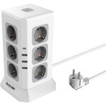Sunmatic tour multiprise avec usb prise multiple design unique verticale 12 prises et 3 usb avec interrupteur ...