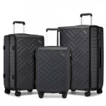 Supercase set de 3 valises de voyage (55 / 65 / 75cm) cabine rigide soute � 4 roulettes et serrure tsa ...
