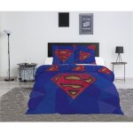 Superman parure de lit double polycoton imprim�e r�versible mod�le logo housse de couette 240x220 cm ...