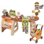 Boutique de supermarché enfant avec caddie caisse enregistreuse et 65 accessoires Boutique de supermarché enfant avec caddie caisse enregistreuse et 65 accessoires