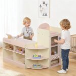 Supermarch� pour enfant marchande en bois caisse enregistreuse distributeur et accessoires 907x60x738cm ...