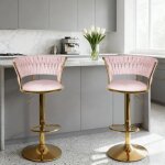 Supfine 2pcs tabourets de bar avec dossier tiss� chaise haute cuisine avec repose - piedspour bar cuisine ...