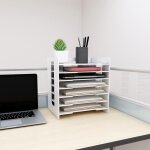 Supfine 7 compartiments corbeilles � courrier a4 banette de rangement bureau porte revue organisateur ...