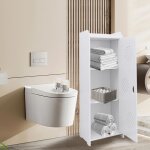 Supfine armoire de rangement de salle de bain en panneau de bois - plastique colonne pour salon cuisine ...