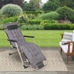 Supfine bains de soleil avec coussin - chaise longue r�glable - fauteuil transat jardin exterieur avec ...