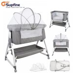 Supfine berceau cododo pour bb 2 en 1 - rglable en hauteur - lit volutif  4 roulettes - lit bb ...