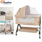 Supfine berceau cododo lit volutif pour bb  roulettes moustiquaire rangement rglable en 4 hauteurs ...