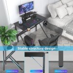 Supfine bureau gaming bureau gamer informatique ergonomique table gaming gaming desk avec porte - gobelet ...