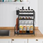 Supfine �tag�re � �pices cuisine porte - �pices en m�tal rangement epices cuisine pour comptoir 38 * ...