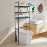 Supfine tagre pour machine  laver sans percer tagre de salle de bains  3 niveaux meuble armoire ...