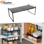Supfine etagre rangement sous vier - organiseur de cuisine - 1 niveau - longueur rglable