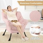 Supfine fauteuil relax en sherpa fauteuil salon design scandinave avec appui - tte - poche latrale ...