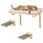 Supfine kit mur pour chat arbre � chat 3 pi�ces en bois massif lit pour chat 40 * 30 * 30 cm