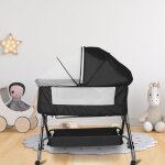 Supfine lit volutif 2 en 1 - berceau cododo pour bb - avec roulettes - conu pour le nouveau - n ...