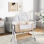 Supfine lit volutif 2 en 1 - berceau cododo pour bb - avec roulettes - conu pour le nouveau - n ...