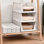 Supfine organisateur plastique boite rangement vetement pour chambre penderie dressing organisateur armoire ...