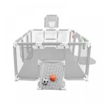 Supfine parc b�b� 180cm * 120cm avec filet respirant panier de basket - ball et cadre de football - centre ...