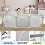 Supfine parc � b�b� avec ventouses 180 * 120 * 66cm grand parc � b�b� portable et pliable avec base antid�rapa ...