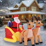 Supfine p�re no�l gonflable avec tra�neau - grand rennes ext�rieur no�l d�coration de no�l figurine de ...