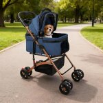 Supfine poussette pour animaux pliable 3 en 1 jusqu� 20kg pour petits chiens et chats avec fen�tre en ...