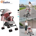 Supfine poussette canne compacte 2 en 1 - pliable facile � ranger capacit� de charge 35 kg - rose