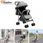 Supfine poussette canne compacte - 4 roues eva - roues arri�re verrouillables - convient de 6 mois � ...
