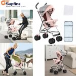 Supfine poussette canne compacte - charge 35kg - adapt�e aux b�b�s de 0 � 5 ans - inox + tissu oxford ...