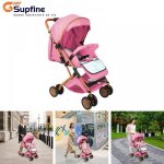 Supfine poussette canne compacte - pour lenfant de 6 mois � 6 ans - rose - charge de 35 kg - voiturette ...