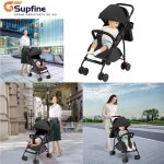 Supfine poussette canne compacte force portante de 35 kg avec coffre de rangement roues avec freins