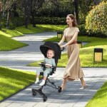 Supfine poussette - capacit de charge de 20 kg - avec auvent - poussette canne compacte pliable