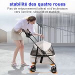 Supfine poussette pliable pour animal de compagnie fen�tre en filet poussette pour petits chiens et chats ...