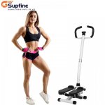 Supfine stepper fitness - stepper avec guidon extenseurs cran lcd multifonction acier pe noir + blanc ...