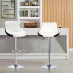Supfine tabourets de bar lot de 2 chaises de cuisine r�glables en hauteur en pu si�ge pivotant � 360� ...
