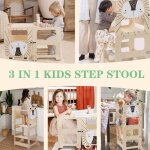 Supfine tabouret b�b� motif h�risson avec planche � dessin 41 * 38 * 92cm tour dapprentissage pour enfants ...