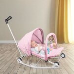 Supfine transat pour bb fauteuil  bascule poussette 2 en 1 rglable en 4 hauteurs convient aux bbs ...